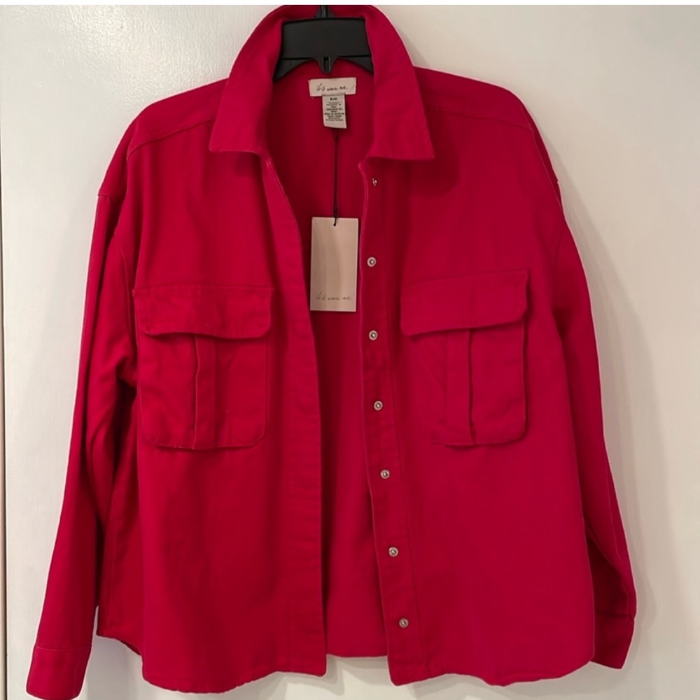 NWT if it were me pink Shacket in size small